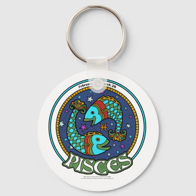 NP Pisces 2.25" Basic Button Schlüsselanhänger (Vorderseite)