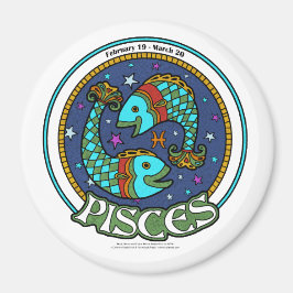 NP Pisces 3 Inch Round Magnet