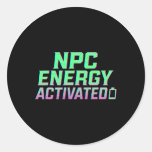 Npc-Energie-aktivierte lustige ästhetische Gamer-R Runder Aufkleber