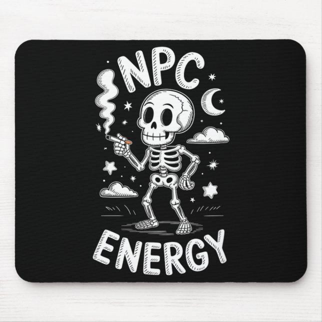 Npc-Energie-Skelett lustiges Meme  Mousepad (Vorne)