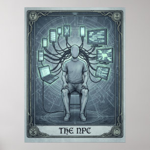 NPC-Tarotkarte Social Media-Dystopie Poster