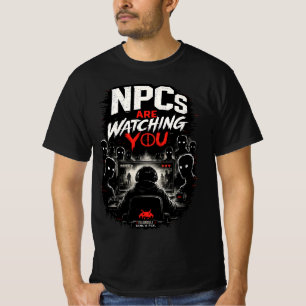 NPCs beobachten dich – Dark Gamer Glitch Design T-Shirt