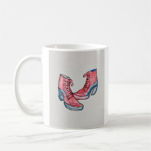 Nr. 01, Handzeichnung einer lustigen Schuhsammlung Kaffeetasse