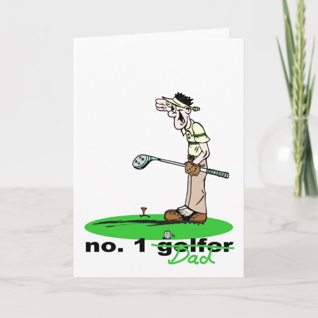 Nr. 1 Golfer Vater Vathers Day Card Karte (Vorderseite)