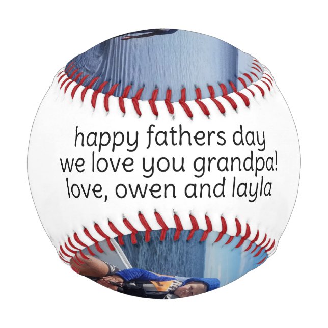 Nr. 1 Opa Personalisiert Foto Baseball (Rückseite)