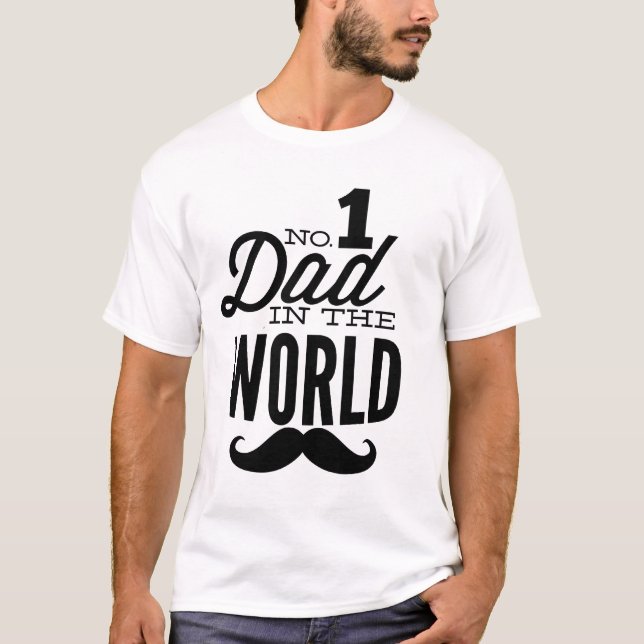 Nr. 1 Vater im World Mustache T - Shirt (Vorderseite)