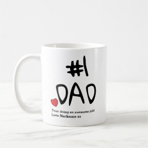 Nr. 1 Vater Väter Tag Tasse mit Herzinfarkt