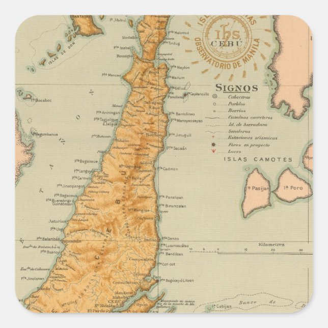 Nr. 22 Cebu Quadratischer Aufkleber (Vorderseite)