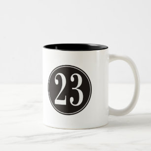 Nr. 23 - Schwarzer Kreis (Front) Zweifarbige Tasse