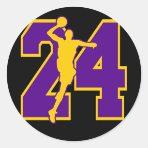 NR. 24 MIT BASKETBALL-SPIELER RUNDER AUFKLEBER