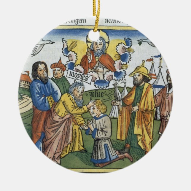 Nr. 27 18-23 Moses legt seine Hand nach Joshua, Keramikornament (Vorne)