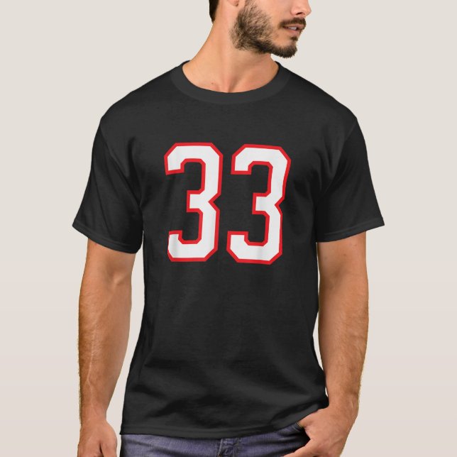 Nr. 33 33 Sport Jersey White Red 33. T-Shirt (Vorderseite)