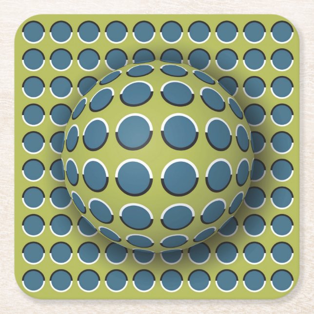 Nr. 35 VISUELLER ILLUSION-GESPRÄCH Rechteckiger Pappuntersetzer (Vorderseite)