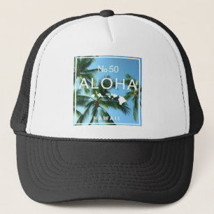 Nr. 50 Aloha Hawaii Palm Island Paradies Truckerkappe