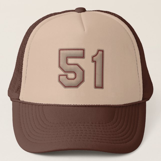 Nr. 51 mit coolem Baseball-Stich-Blick Truckerkappe (Vorderseite)