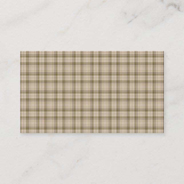 Nr. 59 des Tartan-kariertes Brown, Beige u. grünes Visitenkarte (Vorderseite)