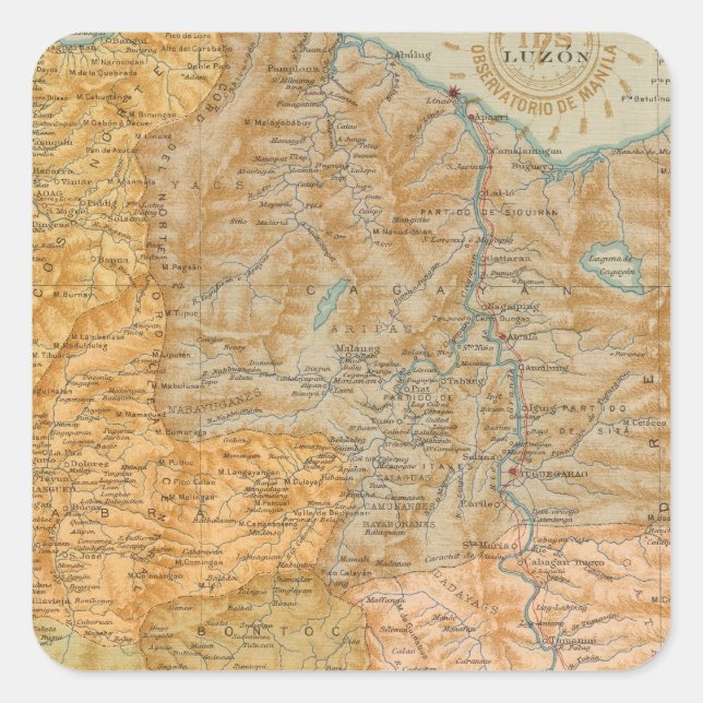 Nr. 7 Luzon Quadratischer Aufkleber (Vorderseite)