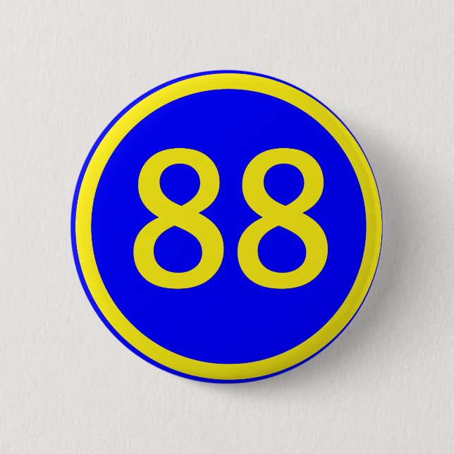 Nr., 88, in einem Kreis Button (Vorderseite)