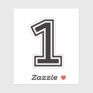 Nr. eine 1 sportlicher Uni-Schriftart Aufkleber