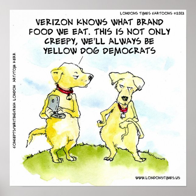 NSA Yellow Dog Democrat Funny Poster (Vorne)