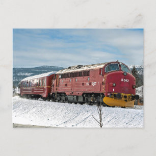 NSB Diesel NOHAB Di3-642 kommt Røros an Postkarte