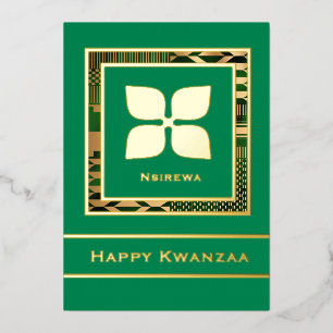 Nsirewa Happy Kwanzaa (grün) Folien Feiertagskarte