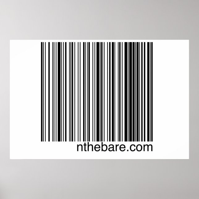 nthebare.com Barcode Poster (Vorne)