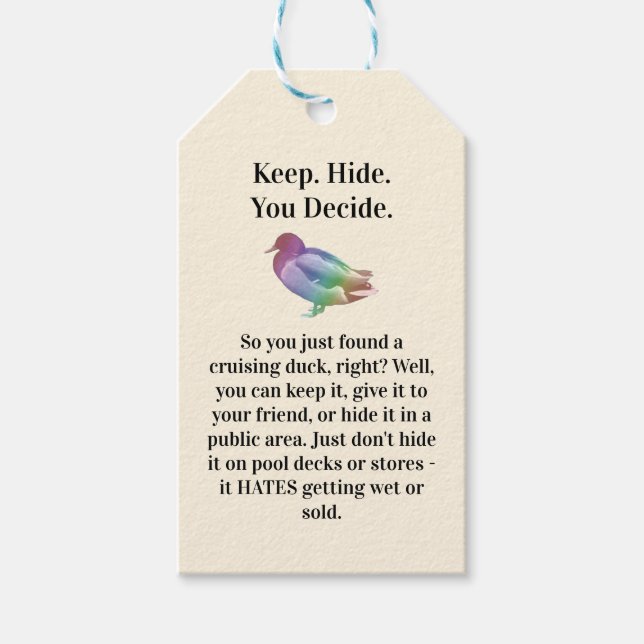 Nu Trop. Spectrum '80er Print Ad-Style Crusing Duc Geschenkanhänger (Vorderseite)