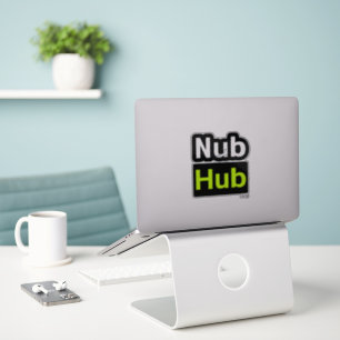 Nub-Hub-Logo-Aufkleber mit schwarzer Trimmung Aufkleber