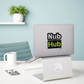 Nub-Hub-Logo-Aufkleber mit schwarzer Trimmung Aufkleber