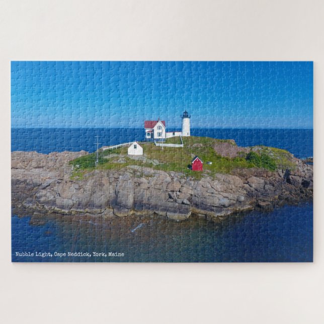 Nubble Atlantic Ocean Maine Lighthouse Puzzle (Horizontal)