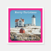 Nubble Frohe Weihnachtsfamilie Leuchtturm