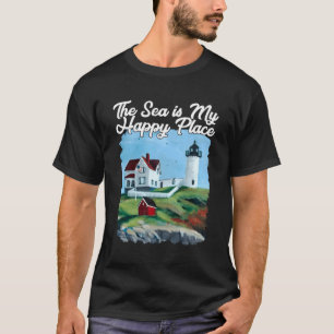 Nubble Leuchtturm Maine Leuchtturm Malerei Sommer T-Shirt