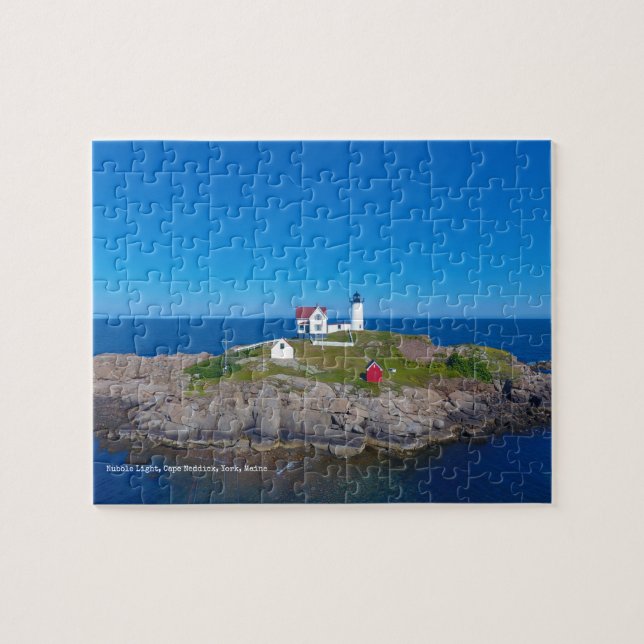 Nubble Light Atlantic Ocean Maine Lighthouse Puzzle (Horizontal)