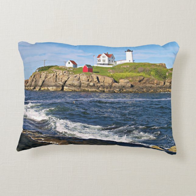 Nubble Light, Cape Neddick Maine Accent Pillow Dekokissen (Rückseite)
