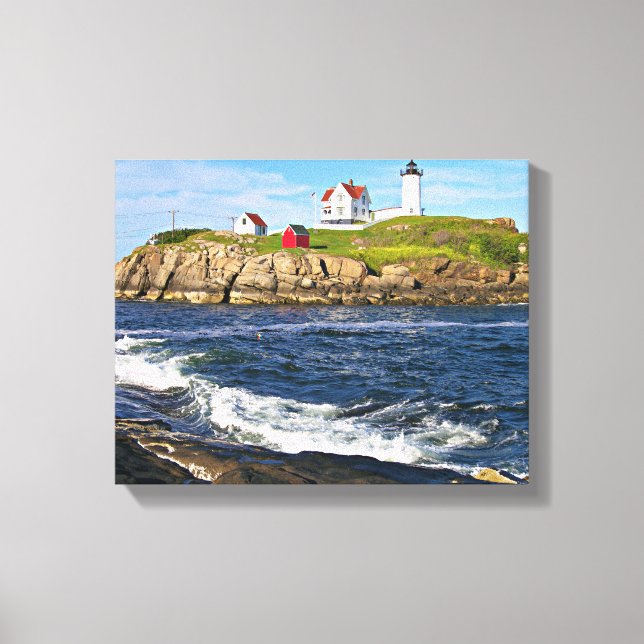 Nubble Light, Cape Neddick Maine Canvas Print Leinwanddruck (Vorderseite)
