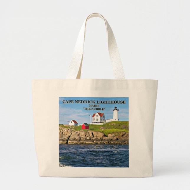 Nubble Light, Cape Neddick Maine Jumbo Stoffbeutel (Vorne)