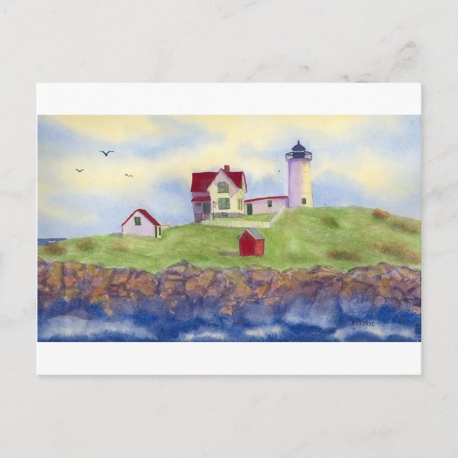 Nubble Light, Cape Neddick, York Maine Postcard Postkarte (Vorderseite)