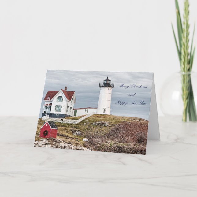 Nubble Light Christmas Card Feiertagskarte (Vorderseite)