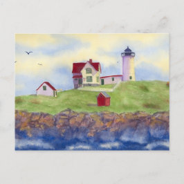 Nubble Light House York Maine Postcard Postkarte