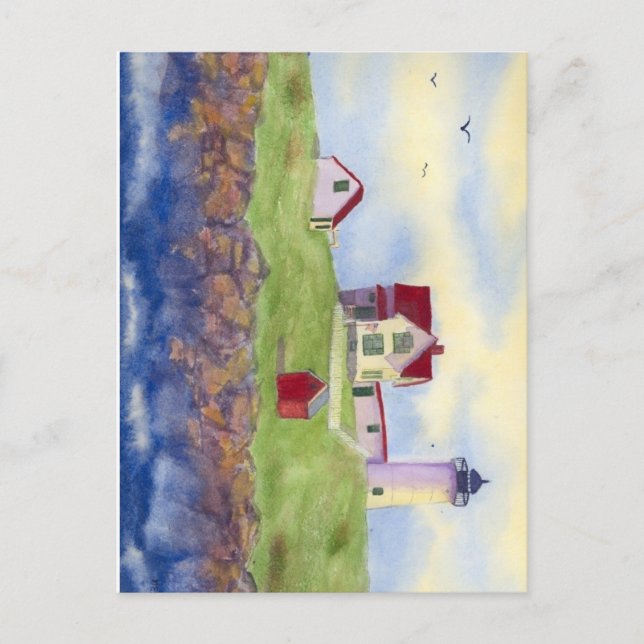 Nubble Light House York Maine Postkarte (Vorderseite)