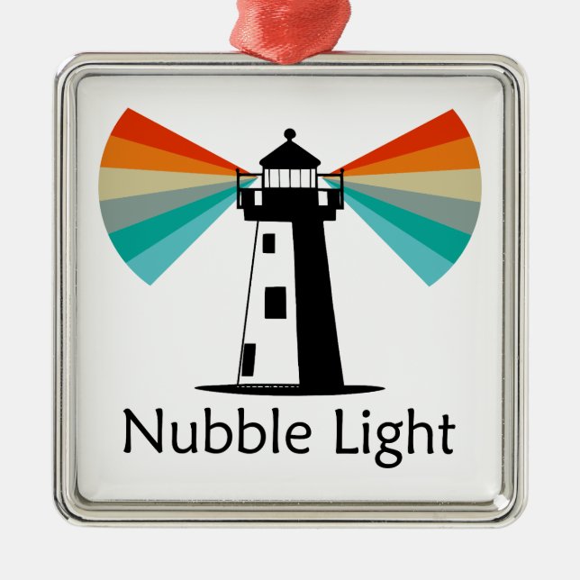Nubble Light Maine Rainbow Ornament Aus Metall (Vorne)