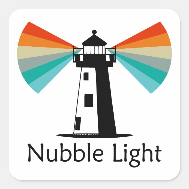 Nubble Light Maine Rainbow Quadratischer Aufkleber (Vorderseite)