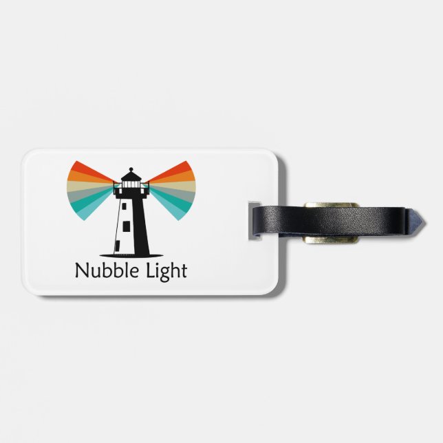Nubble Light Maine Regenbogen Gepäckanhänger (Rückseite horizontal)