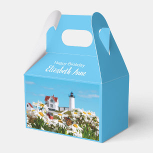 Nubble Light Summer Daisy Maine Lighthouse Geschenkschachtel