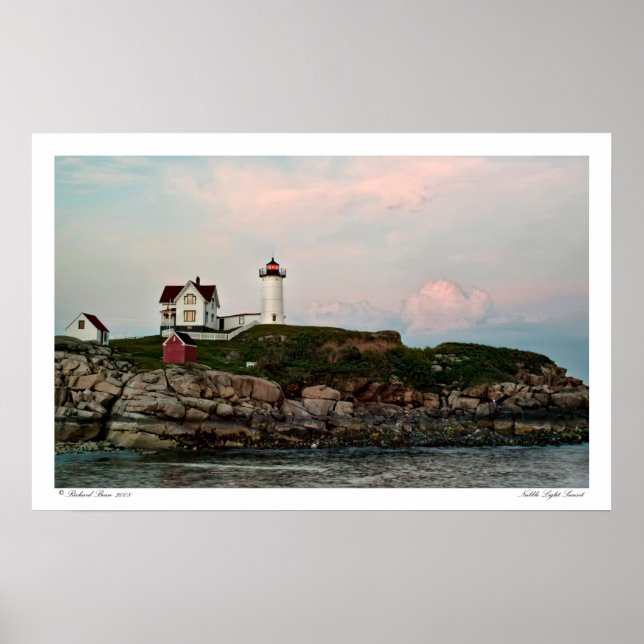 Nubble Light Sunset Poster (Vorne)