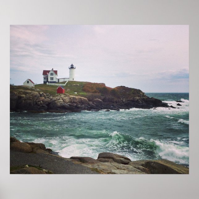 Nubble Light - York, Maine 24 x 20 Poster Print (Vorne)