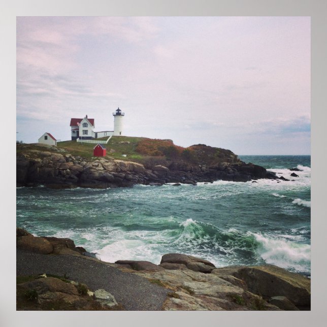 Nubble Light - York, Maine 24 x 24 Poster Print (Vorne)