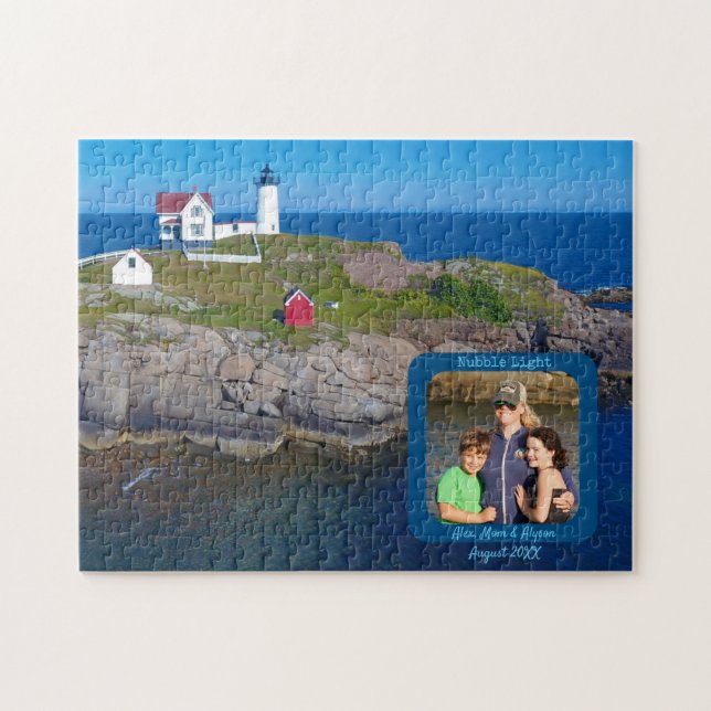 Nubble Lighthouse Family Foto Puzzle (Horizontal)