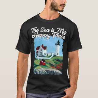 Nubble Lighthouse Maine Lighthouse Malerei Sommer T-Shirt